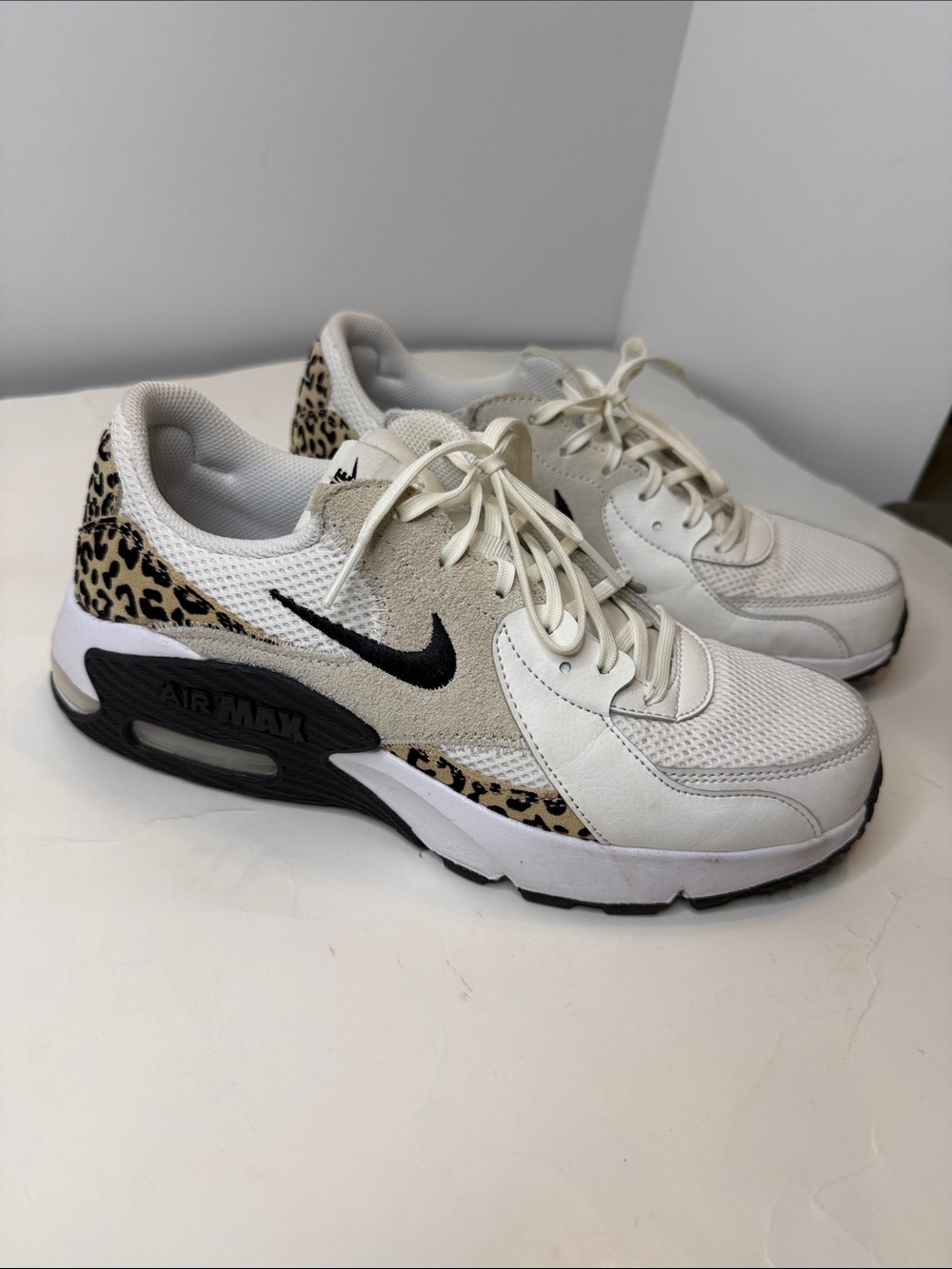 Nike Air Women's White and Leopard Print Air Max Sneakers ❤️❤️